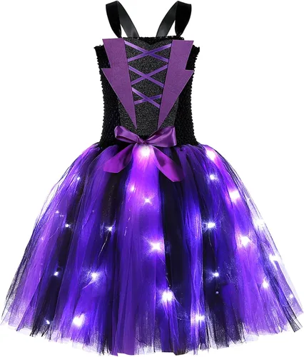 Vista 3 de Tempura Conjunto de disfraz de payaso de Halloween para niñas y niñas, vestido de tul, cuchillo, calcetines, guantes, horquilla, juegos para fiestas