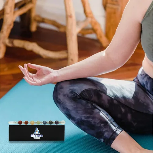 Vista 7 de Varita de cristal curativo de 7 chakras, potente equilibrio de energía y limpieza de aura, espiritual, reiki, meditación, yoga (varita esfera)