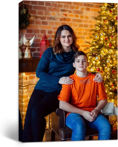 Vista 8 de GagetElec Foto personalizada al lienzo, impresiones en lienzo personalizadas con tus fotos (6 x 8 pulgadas enmarcadas), regalos de Navidad