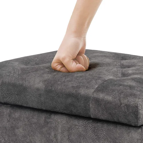 Vista 6 de Joveco Otomana rectangular de 24" con almacenamiento para sala de estar, banco tapizado con asiento y reposapiés con tapa abatible, reposapiés