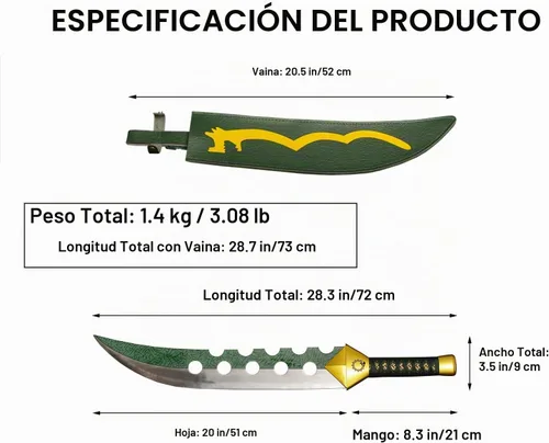 Vista 2 de 28.7" Anime Green Meliodas Lostvayne Demon Cosplay Prop para colección