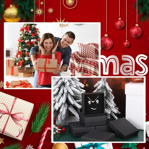 Vista 4 de Jewelry Gift Boxes Small Gift Boxes for Necklace Ring Bracelet Earring Cotton Filled Jewelry Box