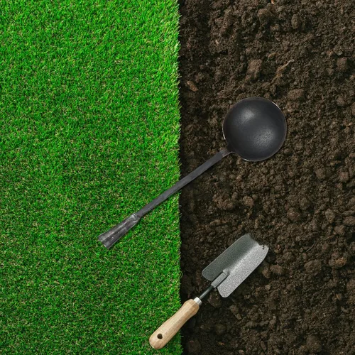 Vista 5 de Cuchara de hierro forjado de jardín Cuchara de acero de alto carbono para perros Comida para perros Bonsai Tierra Potting Scoop