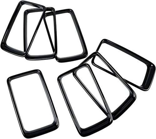 Vista 6 de 7 piezas de cubierta de rejilla frontal negra brillante compatible con modelos Jeep Grand Cherokee 2014-2016