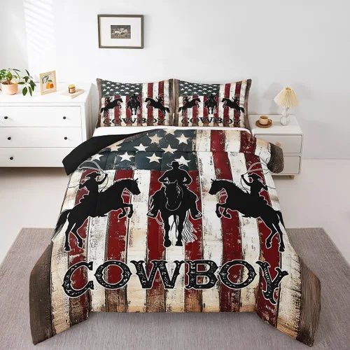 Vista 14 de Juego de edredón de oso rústico tamaño individual para mujeres adultas, ropa de cama con estampado de oso salvaje y animales salvajes, relleno