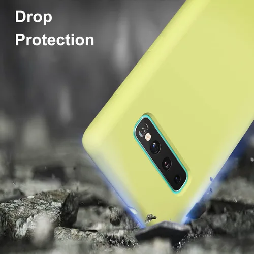 Vista 6 de Funda diseñada para Galaxy S10 Plus de 6.4 pulgadas, S10+ de gel de silicona líquida a prueba de golpes, funda de forro de tela de microfibra suave