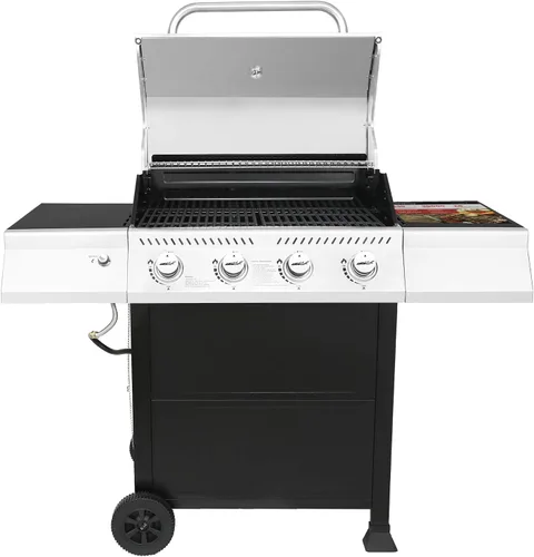 Vista 2 de Royal Gourmet GA4400T Parrilla de acero inoxidable de 4 quemadores, gasolina de propano líquido, 40,000 BTU, estilo de carrito, perfecto para un