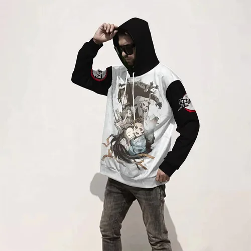 Vista 7 de Gouvplr Sudadera con capucha de anime para cosplay, sudadera con bolsillo