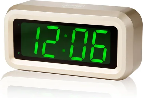 Vista 11 de Reloj despertador digital, funciona con pilas, con pantalla LED para dormitorios, larga duración de batería, brillo ajustable en 3 niveles, 12/24