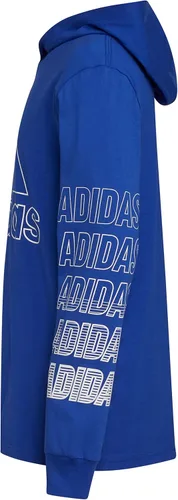Vista 3 de adidas Camiseta de manga larga con capucha de algodón con logotipo Bos para niño