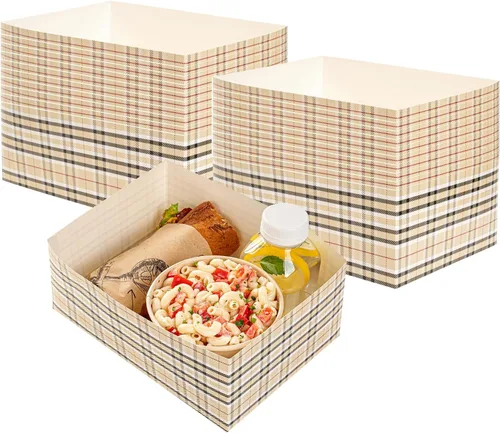 Vista 23 de Restaurantware Bio Tek - Bandejas de hamburguesas de 8.4 x 6 x 3.5 pulgadas, 100 bandejas de papel desechables para alimentos, bandejas de papel