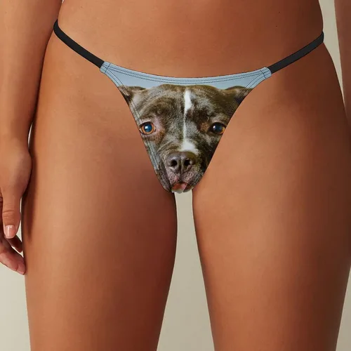 Vista 9 de Pit Bull - Tanga para perro para mujer, bragas sexys, ropa interior elástica con espalda en T