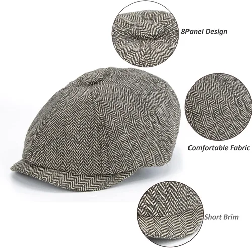 Vista 2 de Gorra de algodón Gatsby Ivy Golf ajustable para hombre, 8 paneles