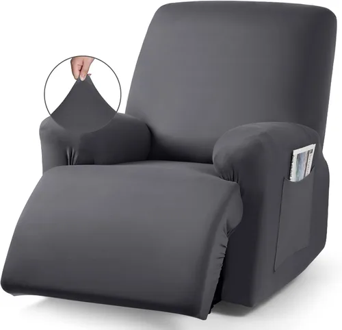 Vista 39 de TAOCOCO Sofá reclinable con funda de consola central, 4 piezas de tela de poliéster elástica, protector de muebles suave y lavable