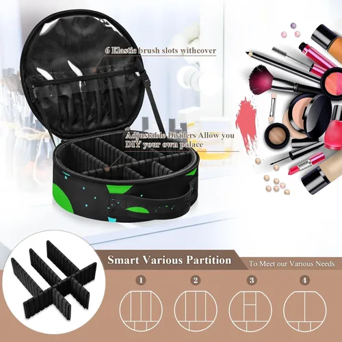 Vista 4 de Augenstern Bolsa de maquillaje de viaje Bolsa de cosméticos Harajuku-punk-alien Girl Organizador portátil Maquillaje tren caso de mujer Neceser
