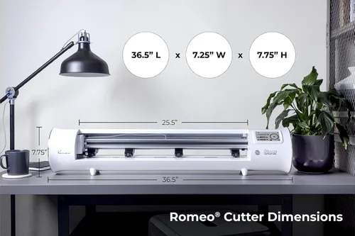 Vista 2 de Siser Romeo Essential Bundle - Máquina de corte profesional de 24 pulgadas para vinilo, papel y más, compatible con WiFi con Windows y Mac, incluye