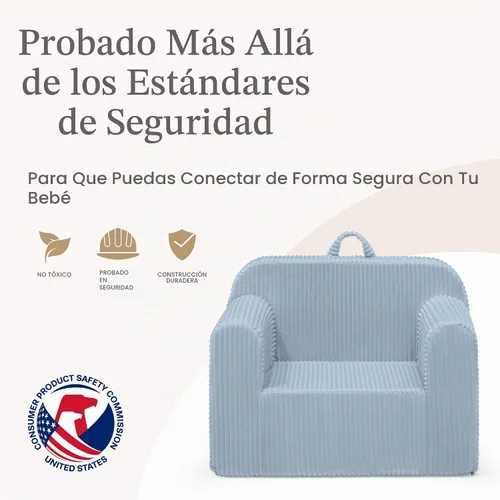 Vista 5 de Delta Children Cozee Silla de espuma de pana, color azul