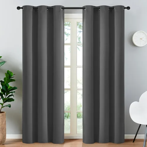 Vista 35 de Yakamok Cortinas opacas para dormitorio, aislamiento térmico, cortinas de oscurecimiento de habitación para sala de estar, juego de 2 paneles