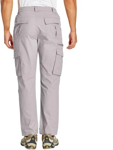 Vista 4 de Pantalones cargo clásicos de algodón casual para hombre con 7 bolsillos