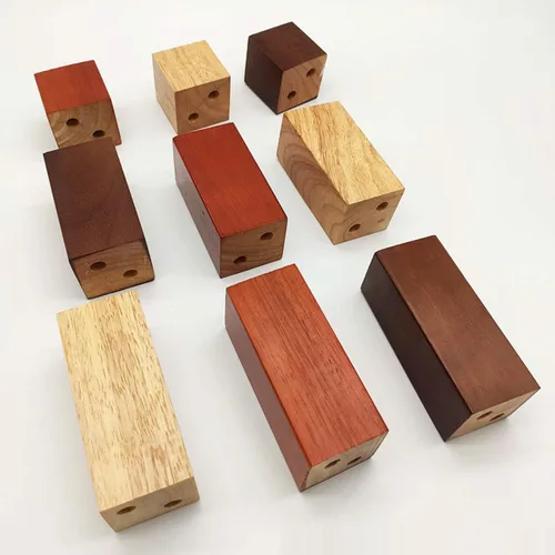 Vista 8 de Muebles de madera maciza de roble con patas elevadas, mesa de sofá y patas de silla, patas de gabinete, patas de bloque de madera, 3