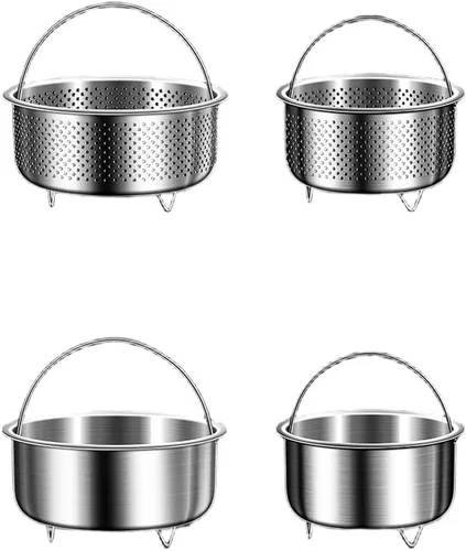 Vista 2 de Stainless Steel Vegetable Steamer Basket With Feet, 304 Metal