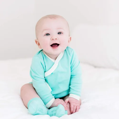 Vista 10 de Babysoy Kimono de algodón orgánico de manga larga Onesie Bodysuit