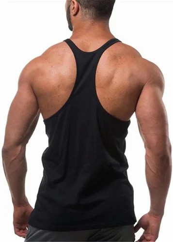 Vista 3 de Camiseta sin mangas para hombre, con espalda en Y, para entrenamiento, muscular, fitness, culturismo