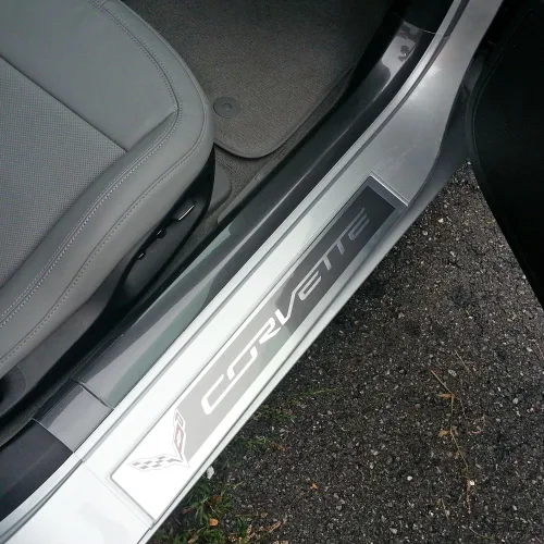 Vista 5 de Corvette - Protectores transparentes para umbral de puerta: C7 Stingray, Z51, Z06 (transparente)
