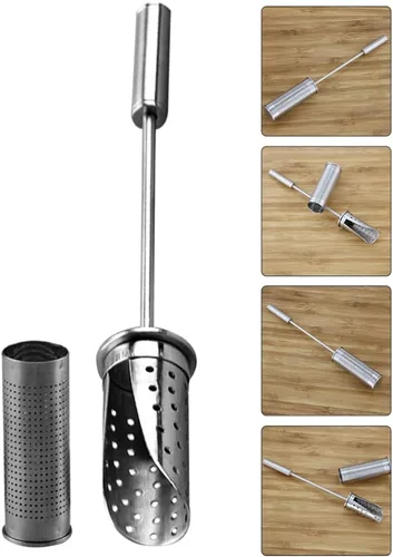 Vista 8 de Kichvoe Tubo infusor de colador de té de metal para té suelto, filtro de cocina reutilizable para elaborar cerveza, práctico difusor de malla fina