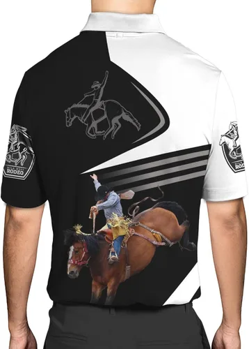 Vista 4 de Camisa de vaquero de manga larga personalizada para hombre, camisas de equitación para hombres y mujeres, camiseta vaquera, camisa