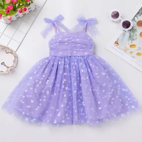 Vista 4 de Vestido tutú de verano para niñas pequeñas, sin espalda, vestido de princesa para fiesta de cumpleaños, lentejuelas con volantes, tul con lazo