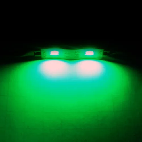Vista 4 de POD SMD 2 LED 5730 Módulo gran angular impermeable 12V borde tira de gabinete/iluminación automotriz (paquete de 4) (verde)