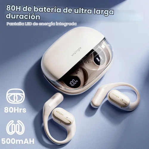 Vista 3 de Auriculares de oreja abierta inalámbricos - Auriculares Bluetooth 5.4 con pantalla digital LED IPX7 impermeable, auriculares inalámbricos control
