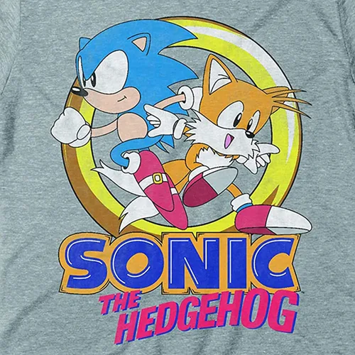 Vista 2 de SEGA Sonic The Hedgehog - Camiseta oficial para hombre, The Fastest Thing Alive