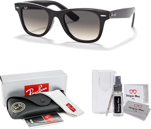 Vista 2 de Ray-Ban Junior Wayfarer RJ9066S - Lentes de sol cuadrados para hombre y mujer + paquete con gafas de diseñador iWear Kt