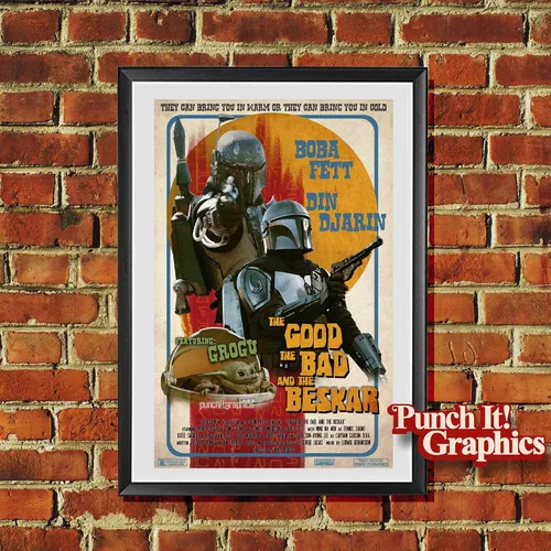 Vista 2 de Star Wars Spaghetti Western Satire"The Good, The Bad and the Beskar" The Mandalorian (11x17)