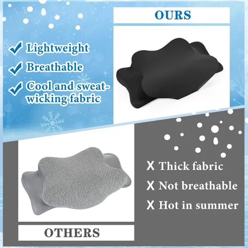 Vista 4 de Hahafelt Funda de almohada cervical refrescante con cierre de sobre (solo funda de almohada) Funda de almohada ergonómica para el cuello, funda