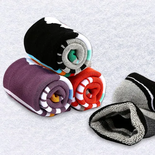 Vista 5 de HGRTYXS Calcetines de esquí para niños, calcetines de snowboard cálidos y gruesos para invierno, calcetines térmicos para niños y niñas, esquí