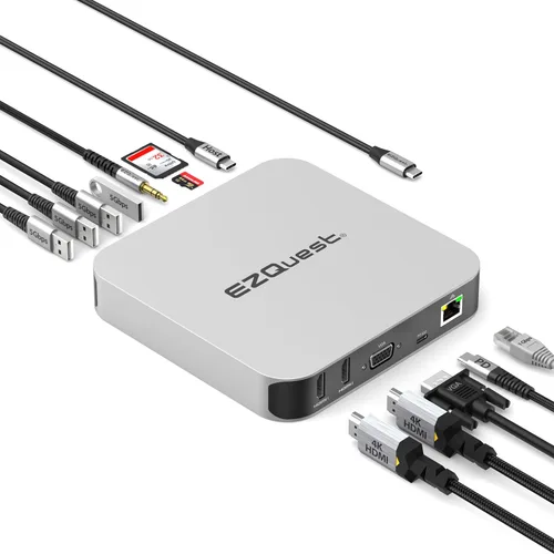 Vista 11 de Estación de acoplamiento USB C Hub 8 en 1 con HDMI 4K, 1 Gbit Ethernet, 3 puertos USB A 3.0, 1 USB-C PD/Data, SD/Micro SD para trabajo y viajes