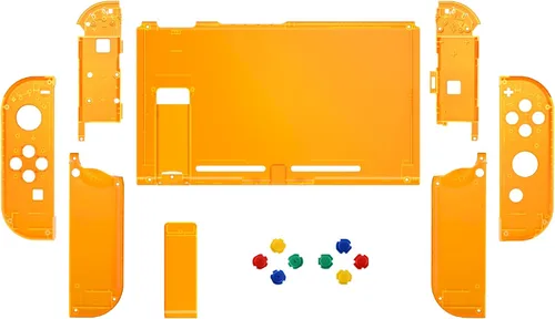 Vista 2 de eXtremeRate Botones de carcasa de repuesto para Nintendo Switch, placa trasera para consola de interruptores, carcasa con botones coloridos