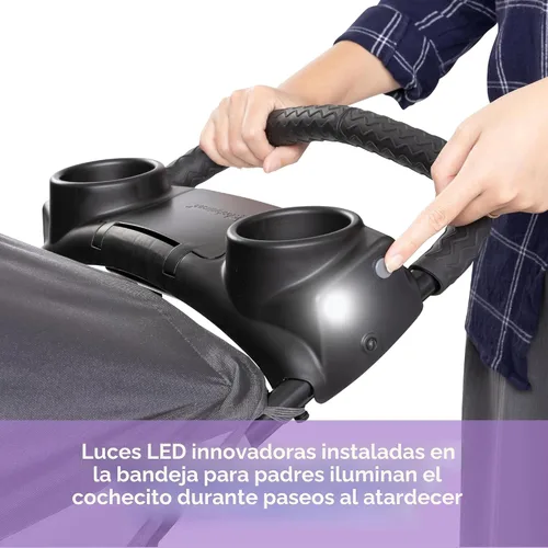 Vista 4 de Baby Trend Expedition® Zero Flat Jogger con luces LED, Dash Gris
