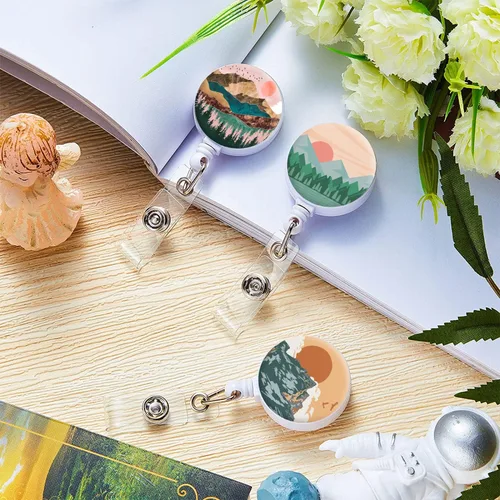 Vista 30 de Carrete retráctil para credenciales de enfermera, lindo nombre, carretes decorativos para tarjetas de identificación con clip en soportes