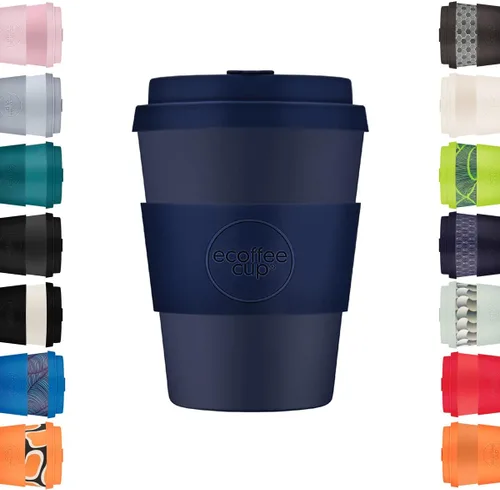 Vista 11 de Ecoffee Cup Taza de café reutilizable de 12 onzas (11.8 fl oz) – Taza de viaje a base de plantas PLA con tapa de silicona, sin melamina y apta