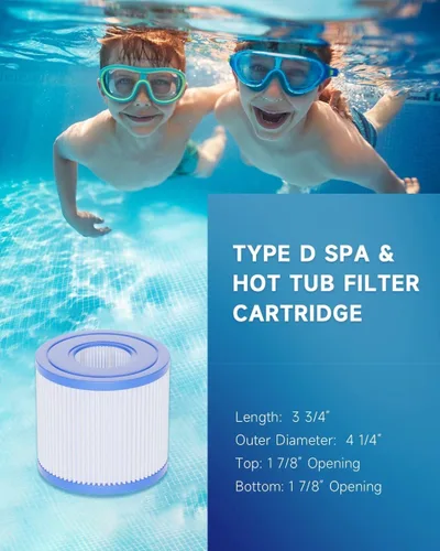 Vista 3 de AQUALTRA Filtro de piscina compatible con filtros de piscina tipo D, P57100102, P57000104, 3 3/4 pulgadas x 4 1/4 pulgadas, paquete de 6