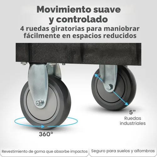 Vista 3 de Simpli-Magic Carrito utilitario rodante sobre ruedas, resistente con mango ergonómico, estantes profundos para garaje, almacén, taller, capacidad