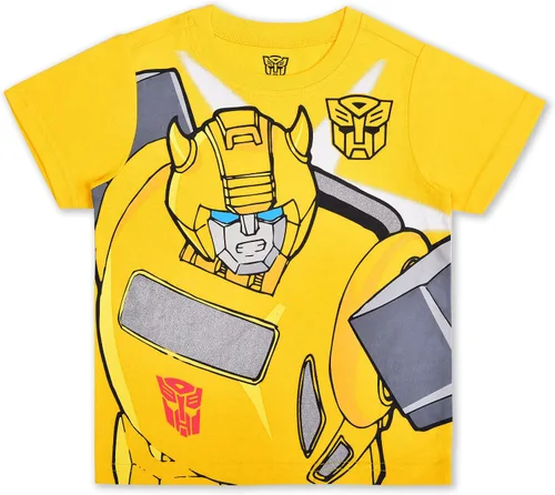 Vista 5 de Transformers Bumblebee and Optimus Prime Boys 4 Pack T-Shirts for Little Kids - BlueYellowBlackRed