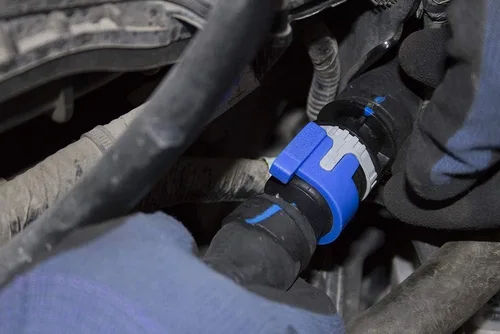 Vista 3 de Lisle 39200 Desconexión de manguera de calentador para Ford 2.0L, azul