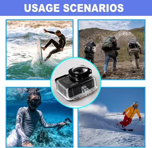Vista 6 de Carcasa impermeable para GoPro Hero11 10 9 Max Lens Mod, carcasa protectora de buceo subacuático 40M con accesorios de soporte