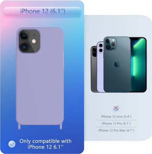 Vista 320 de Funda compatible con iPhone 8 Plus, iPhone 7 Plus/6 Plus/6S Plus con cordón, funda cruzada para iPhone con correa ajustable de silicona para iPhone