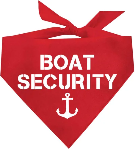 Vista 7 de Bandana de seguridad para perro Triángulo ajustable 100% algodón Hecho en Estados Unidos Amante de los barcos Capitán Playa Lago Negro